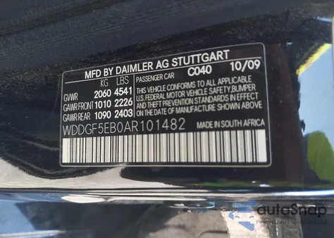 2010 Mercedes-Benz C 300 Sport из США, поврежденный, VIN WDDGF5EB0AR101482